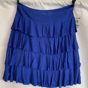 NWOT - INC International Concepts Royal Blue Die Ruffle Flirty Lined Skirt - XL